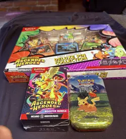 Pokemon Ascended Heroes Deluxe Pin Collection PLUS Booster Box PLUS Tin - Image 1