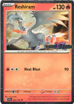 Reshiram (Stellar Crown Stamped) 022/142 Holo Pokemon Holo NM/M - Image 1