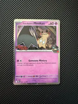 Team Rockets Mimikyu 087/182 Pre Release Stamped Promo Sealed Deck Pokemon Tcg - Image 1
