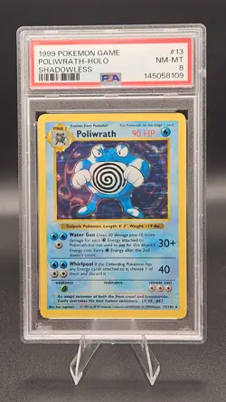 Pokemon 1999 Shadowless Poliwrath #13/102 Base SetHolo - PSA 8 NM-Mint+ New Cert - Image 1