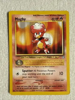 Magby 23/111 UNLIMITED Rare Regular Neo Genesis Pokemon English LP - Image 1