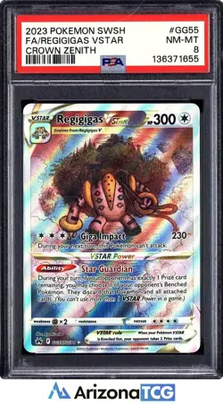 Pokemon 2023 Regigigas VSTAR GG55 Full Art Galarian Gallery Crown Zenith PSA 8 - Image 1
