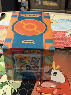Pokemon Paldea Adventure Chest Box 2024 Promo Booster Mini Portfolio Sticker Toy - Image 1