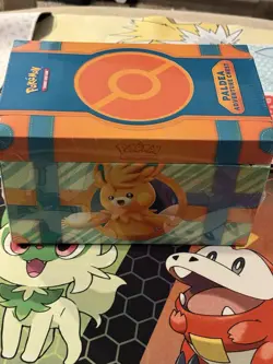 Pokemon Paldea Adventure Chest Box 2024 Promo Booster Mini Portfolio Sticker Toy - Image 3