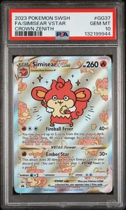 FA SIMISEAR VSTAR PSA 10 2023 POKEMON SWORD & SHIELD CROWN ZENITH #GG37/GG70 508 - Image 1