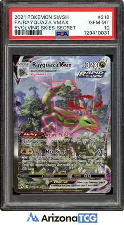 Pokemon 2021 Rayquaza VMAX 218/203 Alt Art Evolving Skies GEM MINT PSA 10 - Image 1