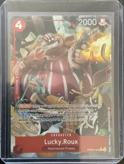 Lucky.Roux PRB02-003 Character One Piece 2000 Power 4 Cost Rare Foil Alt Art Pr… - Image 1