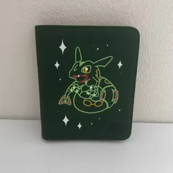 Rayquaza Hand Painted Pokemon TCG Card Top Loader Binder 128 Capacity New - Image 1