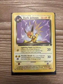 Pokemon Dark Jolteon TCG 1st Edition Non-Holo Card 38/82 LP - Image 1