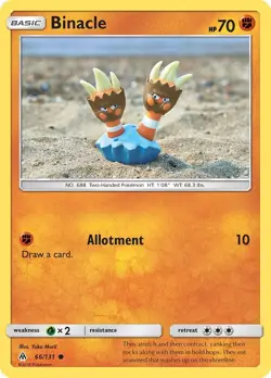 Binacle 66/131 Common Yuka Morii SM - Forbidden Light Pokemon Card - Image 1