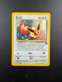 LP Pokemon TCG Cards Eevee 11 WOTC Black Star Promo Holo Swirl 🌀 - Image 1