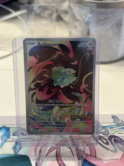 Bulbasaur - (Mega Evolution Stamped) 133/132 Pokemon Cards Holo Sealed Boxtopper - Image 1