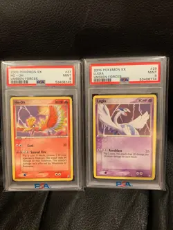 PSA 9 Non-Holo Ho-Oh & Lugia Pokemon Card EX Unseen Forces 27/115 & 29/115 - Image 1