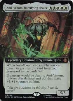 Anti Venom Horrifying Healer Extended Art FOIL M Marvel's Spider Man 244 MTG - Image 1