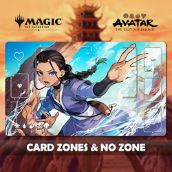 Katara Bending Prodigy MTG Playmat Stitched Edges Gaming Desk Mat + Free Bag - Image 1