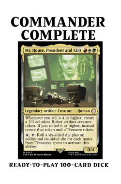 Mr. House, President and CEO DICE ROLLS TREASURE Fallout Magic Commander Deck - Image 1