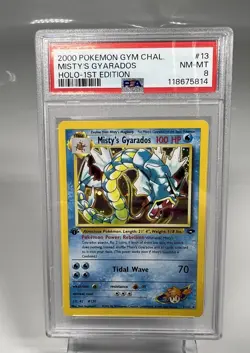 2000 POKEMON GYM CHALLENGE HOLO-1ST ED #13 MISTY'S GYARADOS PSA 8 - Image 1