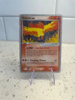 Moltres ex 15/112 EX FireRed LeafGreen 2004 Pokemon Card HP Cosmos Holo Error - Image 1