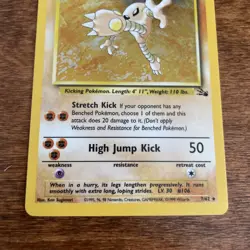1999 Pokemon Fossil Hitmonlee #7/62 HOLO - Image 4