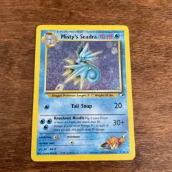 --Pokemon-- TCG Misty's Seadra --Holo-- Rare Gym Heroes 9/132 - Image 1