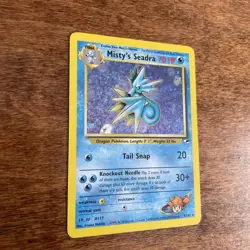 --Pokemon-- TCG Misty's Seadra --Holo-- Rare Gym Heroes 9/132 - Image 3