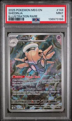 2025 POKEMON MEG EN-MEGA EVOLUTION ILLUSTRATION RARE #144 SHEDINJA PSA 9 - Image 1