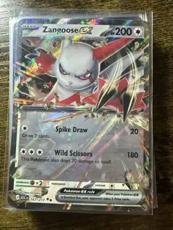 Zangoose ex 167/217, Double Rare Holo Ascended Heroes, Pokemon TCG, NM - Image 1