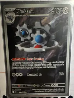 Pokemon TCG Sv: Black Bolt KLINKLANG 141/086 HOLO RARE Stage 2 150 HP ENG - Image 1