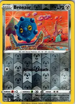 Bronzor 125/196 Common Lost Origin Pokemon Reverse Holo NM - Image 1