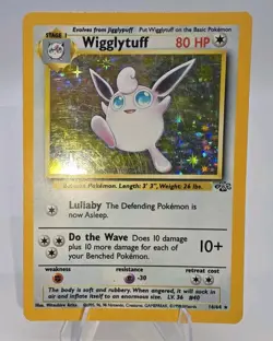 Pokemon Jungle Wigglytuff Holo 16/64 VG Surface Wear - Image 1