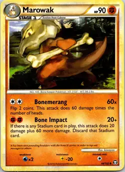 Marowak 44/102 Uncommon HGSS Triumphant Pokemon NM - Image 1