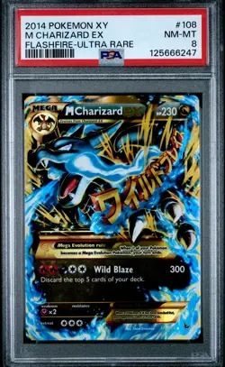 2014 POKEMON XY FLASHFIRE ULTRA RARE #108 M CHARIZARD EX PSA 8 - Image 1