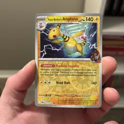 Team Rocket's Ampharos Uncommon Reverse Holo Pokemon TCG Destined Rivals 74/182 - Image 1