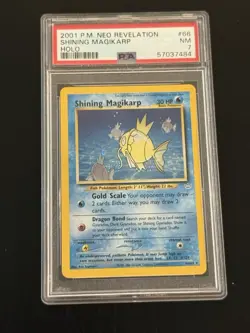 2001 POKEMON NEO REVELATION UNLIMITED #66 SHINING MAGIKARP-HOLO PSA 7 SWIRL!! - Image 1