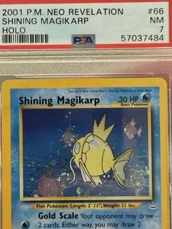 2001 POKEMON NEO REVELATION UNLIMITED #66 SHINING MAGIKARP-HOLO PSA 7 SWIRL!! - Image 2