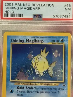 2001 POKEMON NEO REVELATION UNLIMITED #66 SHINING MAGIKARP-HOLO PSA 7 SWIRL!! - Image 3