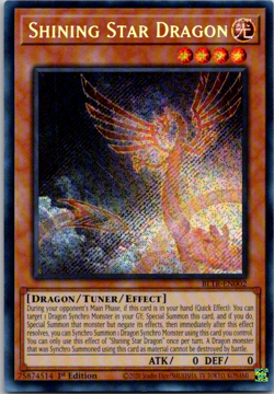 Shining Star Dragon BLTR-EN002 Secret Rare 1st Edition NM Yugioh Card - Image 1