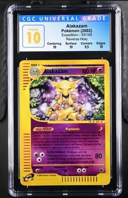 Pokemon TCG Alakazam Expedition Reverse Holo 33/165 CGC Pristine 10 - Image 1
