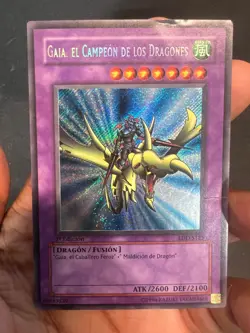 Gaia The Dragon Champion Secret Rare LOB-125 LDD-S125 1st Spanish HP Yugioh - Image 3