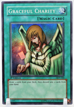 Yugioh Graceful Charity SDP-040 1st Edition Super Rare - MP (A) - Image 1