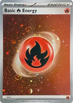 2x Basic Fire Energy (Cosmos Holo, #002) - Holofoil SV - Base Set LP Pokemon - Image 1