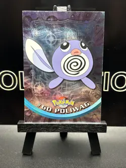 Pokemon 2000 Blue Topps Chrome Poliwag TV Series 1 Holo Foil MP - Image 2
