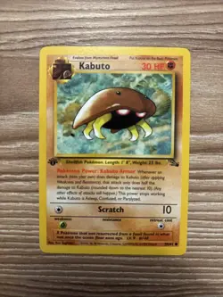 Pokemon TCG Kabuto Fossil 1st Edition Common Card 50/62 Regular NM - Image 2