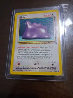 Pokemon TCG Ditto 18/62 Non-Holo Rare Fossil Vintage WOTC Card LP Condition - Image 1