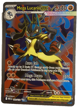 Mega Lucario ex 160/132 Mega Evolution Holo Ultra Rare Pokemon TCG Card NM - Image 1