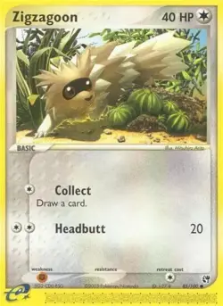 Zigzagoon 85/100 EX Sandstorm Common Normal Pokemon TCG LP - Image 1