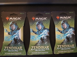 MTG Zendikar Rising Draft Booster Packs – Lot of 3 Sealed ZNR – Magic The Gather - Image 1