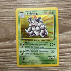Pokemon TCG Nidoking Base Set Holo Unlimited Rare Card 11/102 LP Condition - Image 1