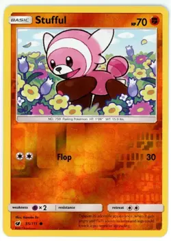 Pokemon TCG Stufful 55/111 Sm-Crimson Invasion Reverse Holo - Image 1