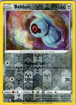 Beldum 117/195 Common Silver Tempest Pokemon Reverse Holo NM - Image 1